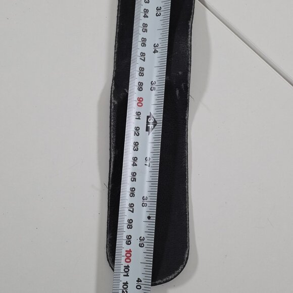 Vintage Textured Belt Womens L Black Gold Black Tone Metal Buckle Whimsigoth Y2K - Picture 5 of 15